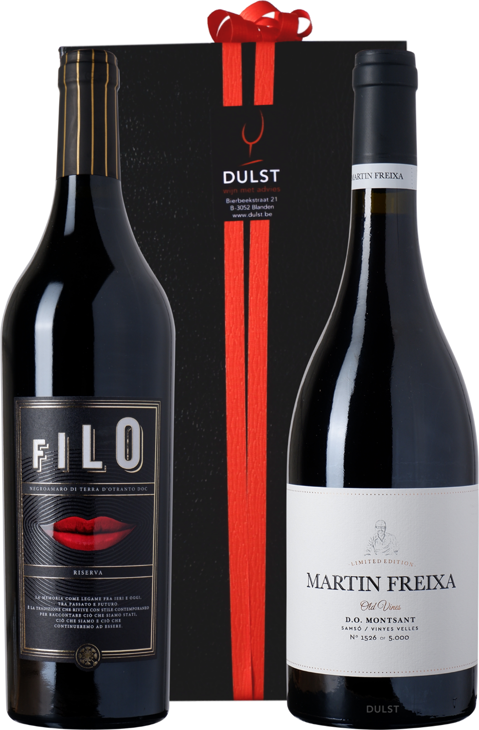 Relatiegeschenk K111 - Geliefd rood | Doos met 2 flessen