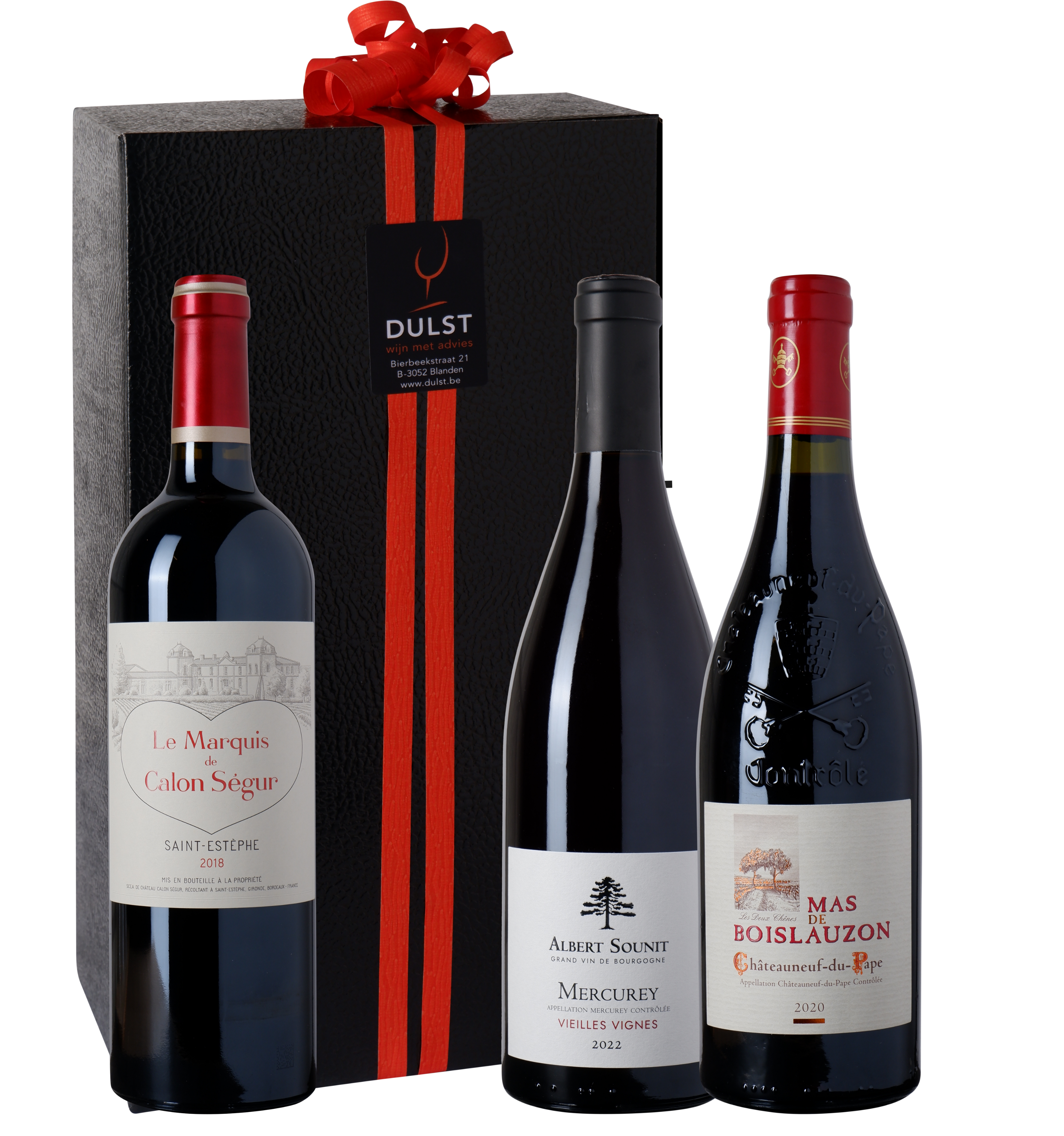 Relatiegeschenk K113 - Franse toppers | Doos met 3 flessen