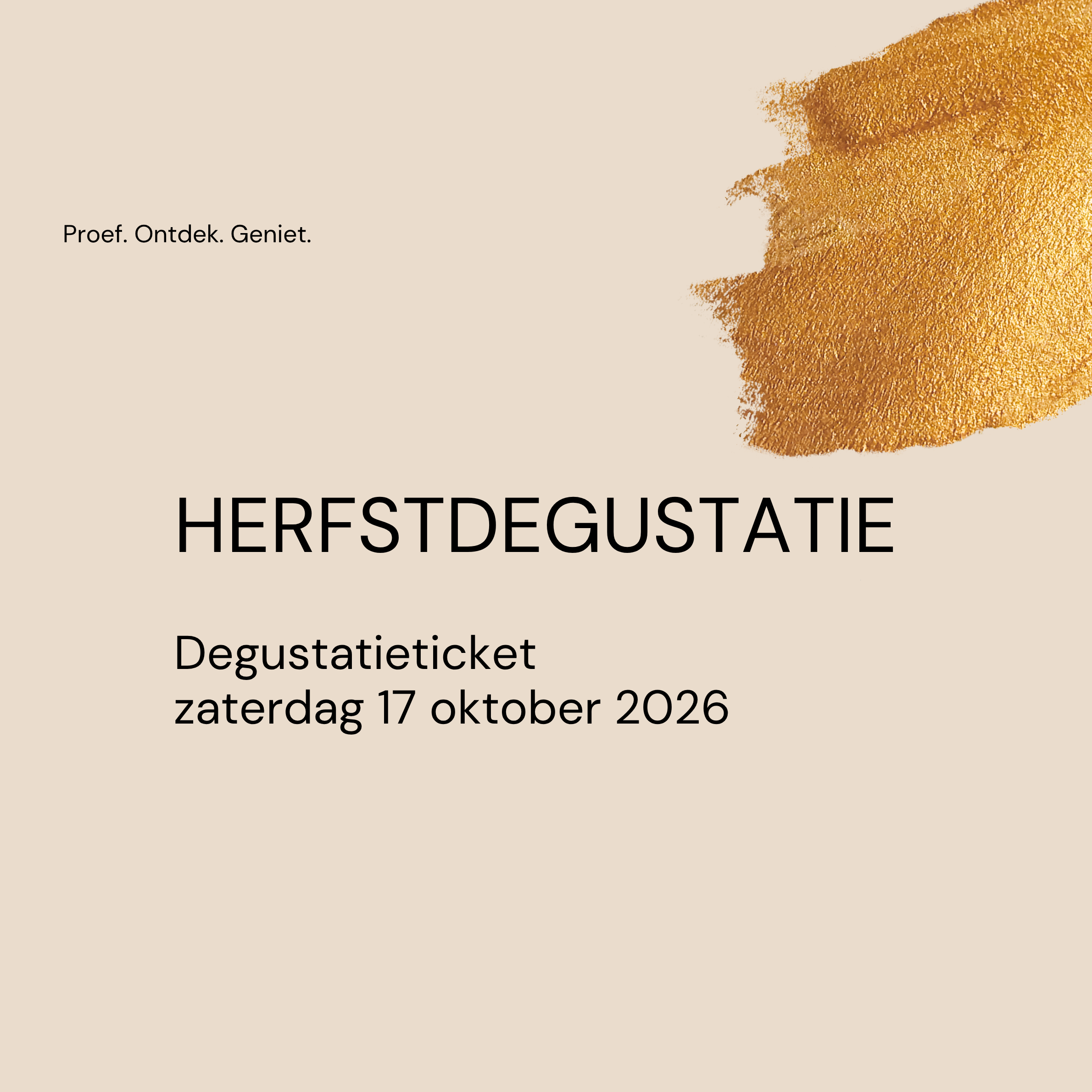 Ticket Herfstdegustatie 2026 | zaterdag 17 oktober 2026 17u-18u