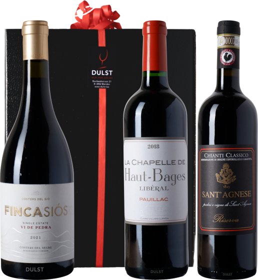 Relatiegeschenk K119 - Winters rood | Doos met 3 flessen