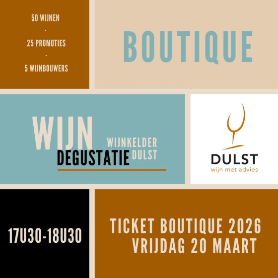 Ticket BOUTIQUE 2026 | vrijdag 20 maart 17u30-18u30